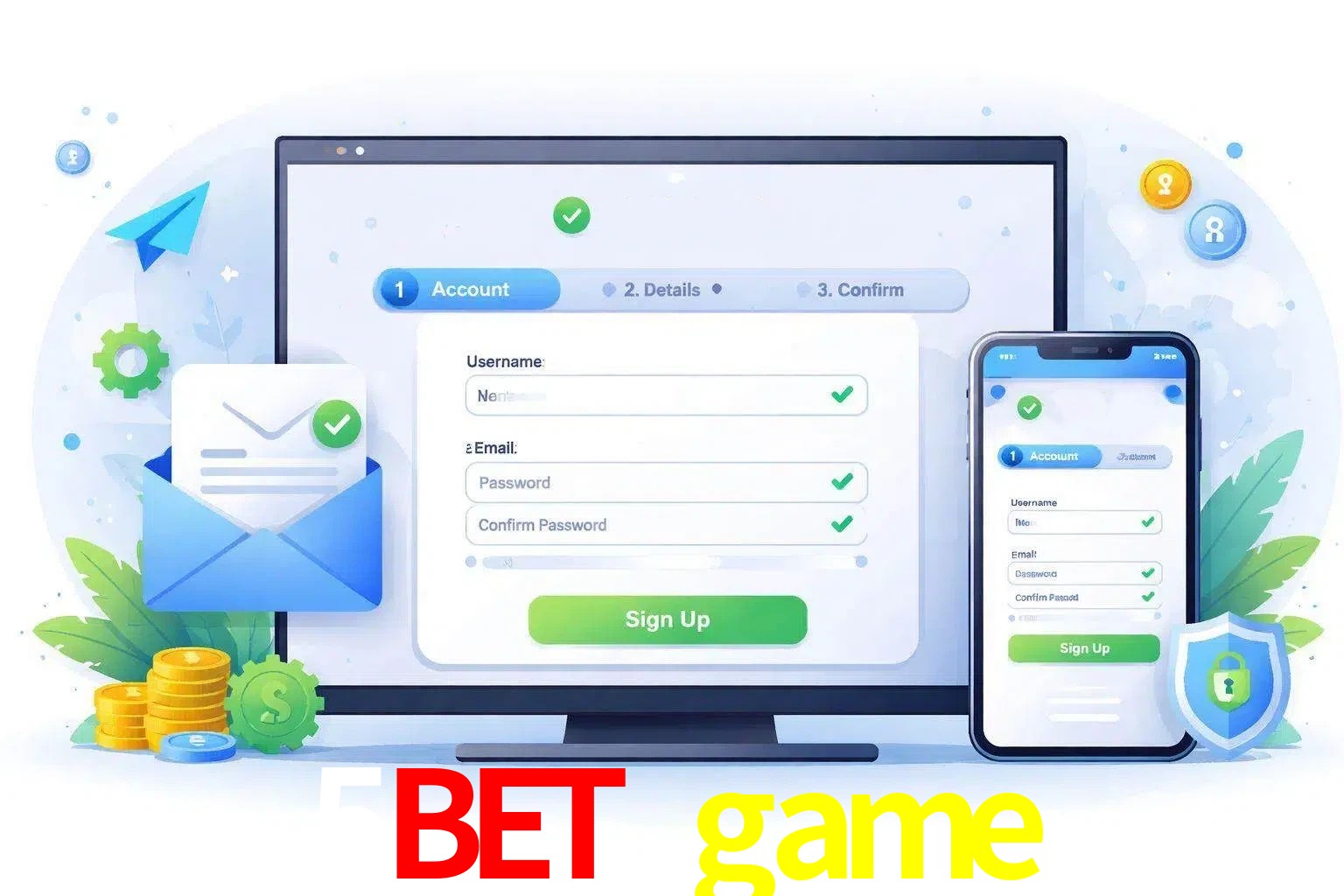 Registro de nuevo usuario y configuración de cuenta 5bet game